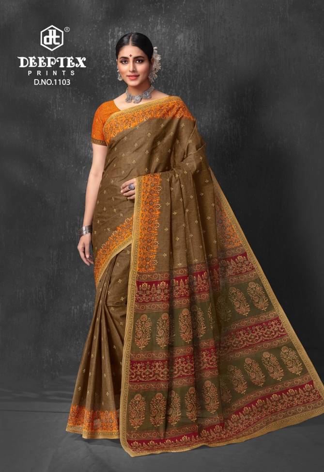 Prime Time Vol 11 By Deeptex 1101 To 1110 Series Cotton Daily Wear Saree Wholesale Market In Surat

